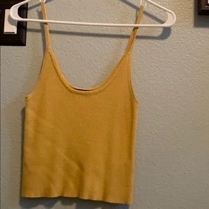 brandy melville mustard yellow tank top